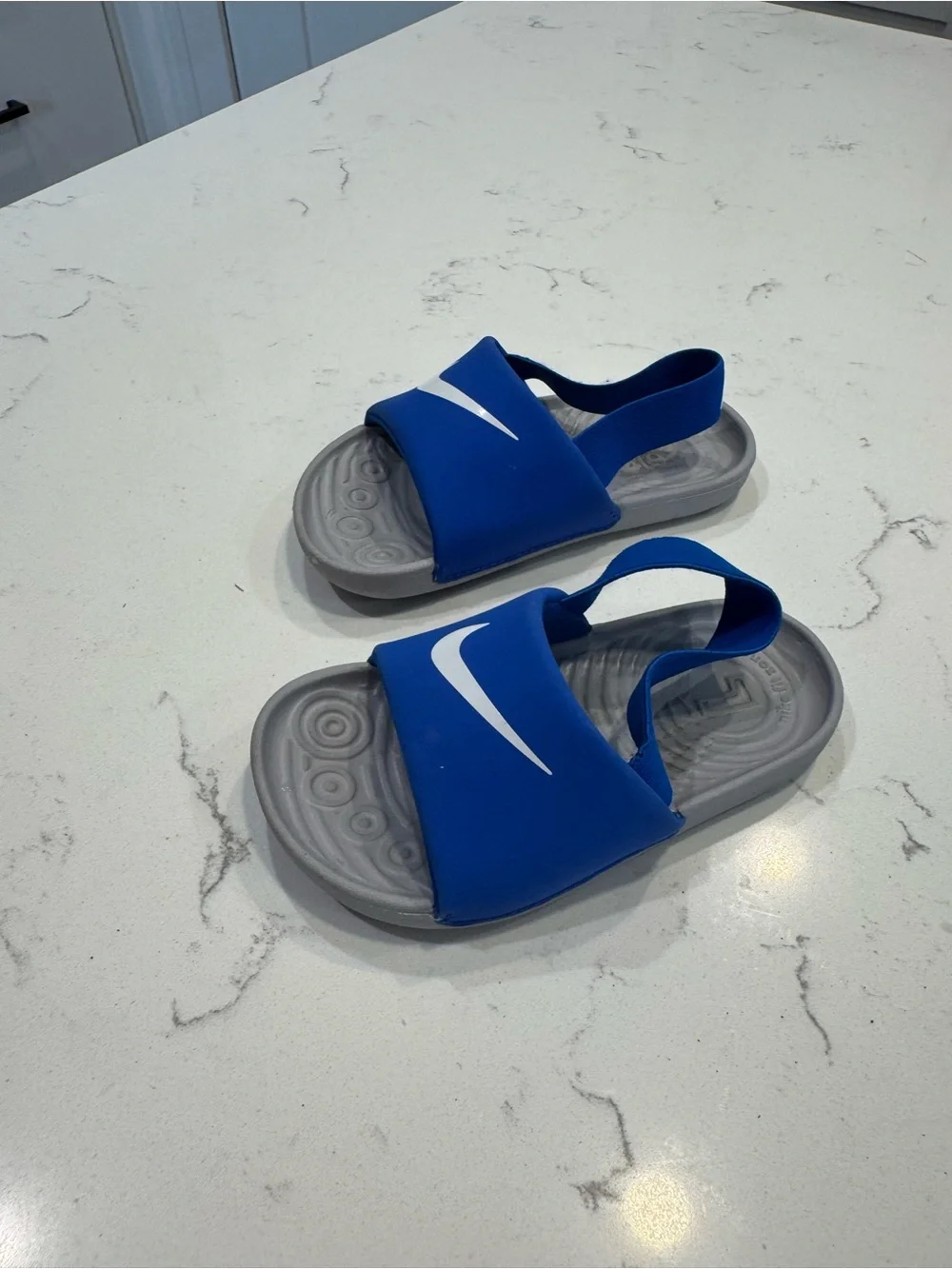 (Size 7) Nike Toddler Boy's Kawa Slide SE2 Sandals Blue/White Slides Sandals